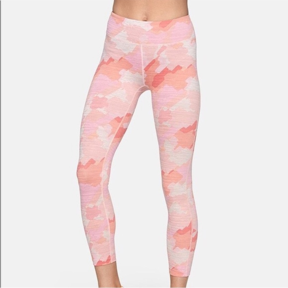 Outdoor Voices Pink White and Orange Camouflage Leggings